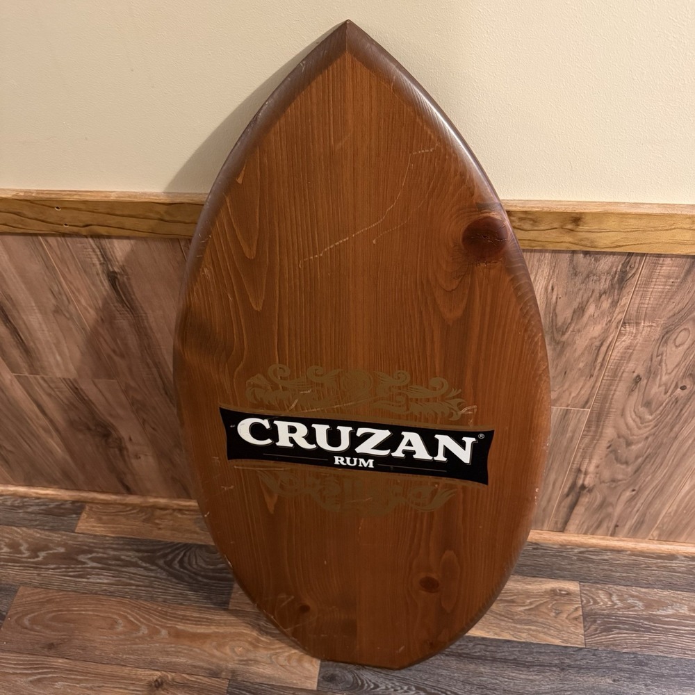 CRUZAN RUM Wooden Surfboard Display Advertisement Bar